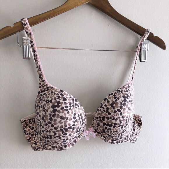 🚨3/$20🚨 Victorias Secret Cheetah Under Wired Supportive Push Up Bra Top Pink 36B - Picture 14 of 14